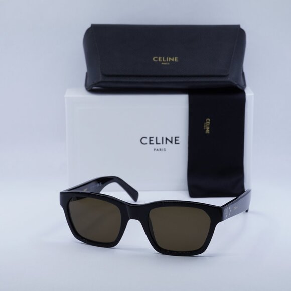 Celine CL40206I 01E Sunglasses Shiny Black Square Frame - Picture 10 of 10